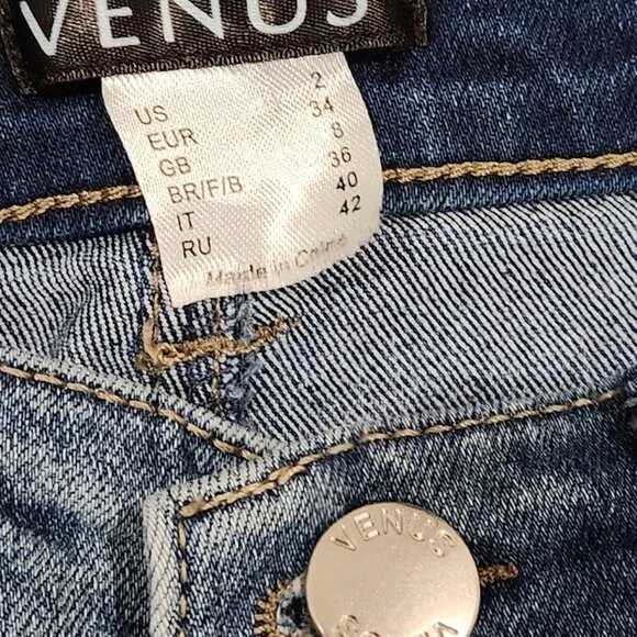 Venus Patchwork Distressed Skinny Jeans - Size 2 | Edgy & Trendy - Picture 5 of 7